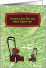 Big Red Lawnmower & Little Red Lawnmower, Father’s Day, Custom Text card