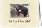 Black Bear, Birthday, Oh Man, I love Cake!, Custom Card