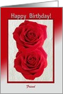 Red Roses, Birthday, Add your own text card