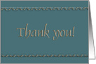 Thank you!, Green and Gold Trim Design card