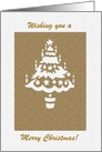 Gold Candle Tree, Merry Christmas, Custom Text card