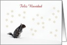 Squirrel in the Snow with Snowflakes, Feliz Navidad, Custom Text card