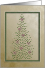 Green Stars and Red Bows on Tree for Christmas card