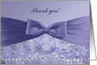 Bow on Lace in Purple Thank you to Wedding Coordinator, Planner card