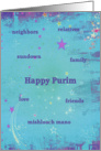 Happy Purim, Stars card