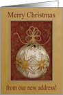 Golden Snowflake Ornament, Merry Christmas from our new address card