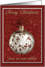 Red Berries and Stars, from our new address, Merry Christmas card