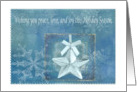 Snowflakes and Stars in Blue card