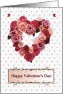 Valentine’s Day, Heart Wreath of Roses on Dots with Cupids card