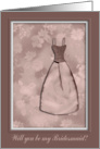 Pink Dress, Bridesmaid card