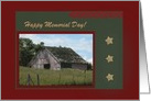 Flag Barn, Memorial Day, Custom Text card