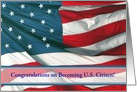 Flag, Congratulations on Becoming U.S. Citizen, Custom Text card