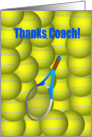 Thank you to Tennis Coach!, Tennis Rachet and Balls card