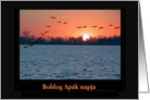 Boldog Apk napja, Happy Father’s Day in Hungarian, Flight at Sunset card