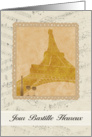 Jour Bastille Heureux, Happy Bastille Day in French, Eiffel Tower card