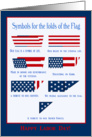 Symbols for the folds of the Flag, Labor Day card