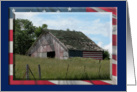 Happy Labor Day, Flag Barn card