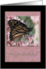 Happy Birthday, Monarch Butterfly card