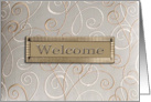 Welcome, Business, Gold Copper Curl Design card