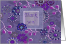 Thank you, For Gift, Purple Pink Flowers card