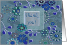 Thank you, Flower Girl, Blue Flowers card