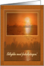 Tillykke med fodselsdagen, Happy Birthday in Danish, Flight at Sunset! card