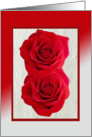 Double Red Rose, June Birth Flower card