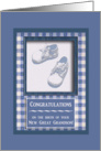 Baby Shoes, Congratulations on the birth of your New Great Grandson card