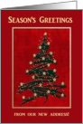 Green Christmas Tree, Stars on Red, Season’s Greetings, New Address card