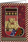 Teddy Bear Stocking, Baby’s First Christmas, For Nephew card