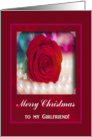 Merry Christmas to Girlfriend, Red Rose and Pearls card