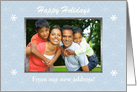 Happy Holidays from our new home, Snowflake Photo card