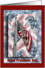 Happy Presidents Day!, Flag on pole card