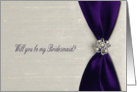 Deep Purple Satin Ribbon, Bridesmaid card