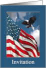 Eagle Landing with Flag, Eagle Scout Award Invitation card