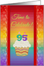 Colorful Cupcake, Time to Celebrate 95 Years Old Invitation card