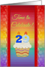 Cupcake with Number Candles, Time to Celebrate 29 Years Old Invitation card