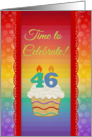 Cupcake with Number Candles, Time to Celebrate 46 Years Old Invitation card