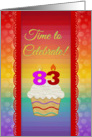 Cupcake with Number Candles, Time to Celebrate 83 Years Old Invitation card