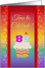 Cupcake with Number Candles, Time to Celebrate 89 Years Old Invitation card