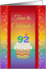 Colorful Cupcake, Time to Celebrate 92 Years Old Invitation card