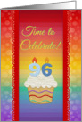 Cupcake with Number Candles, Time to Celebrate 96 Years Old Invitation card