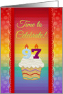 Cupcake with Number Candles, Time to Celebrate 97 Years Old Invitation card