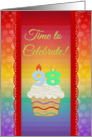Cupcake with Number Candles, Time to Celebrate 98 Years Old Invitation card