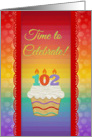Cupcake with Number Candles, Time to Celebrate 102 Years Old Party card