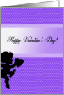 Cupid and Hearts in Purple, Valentine’s Day For Husband card