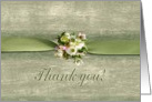 Flowers on Green Ribbon, Administrative Professionals Day, Thank you card