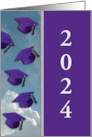 2024 Graduation Commencement Ceremony, Purple Caps in the Clouds card