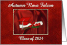 Class of 2024, Graduation Cap & Diploma with Red Roses, For Her card