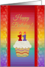 Happy Birthday,11 Years Old, Colorful Cupcake card